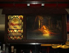 Hamm's Beer Sign behind Agatucci's Bar